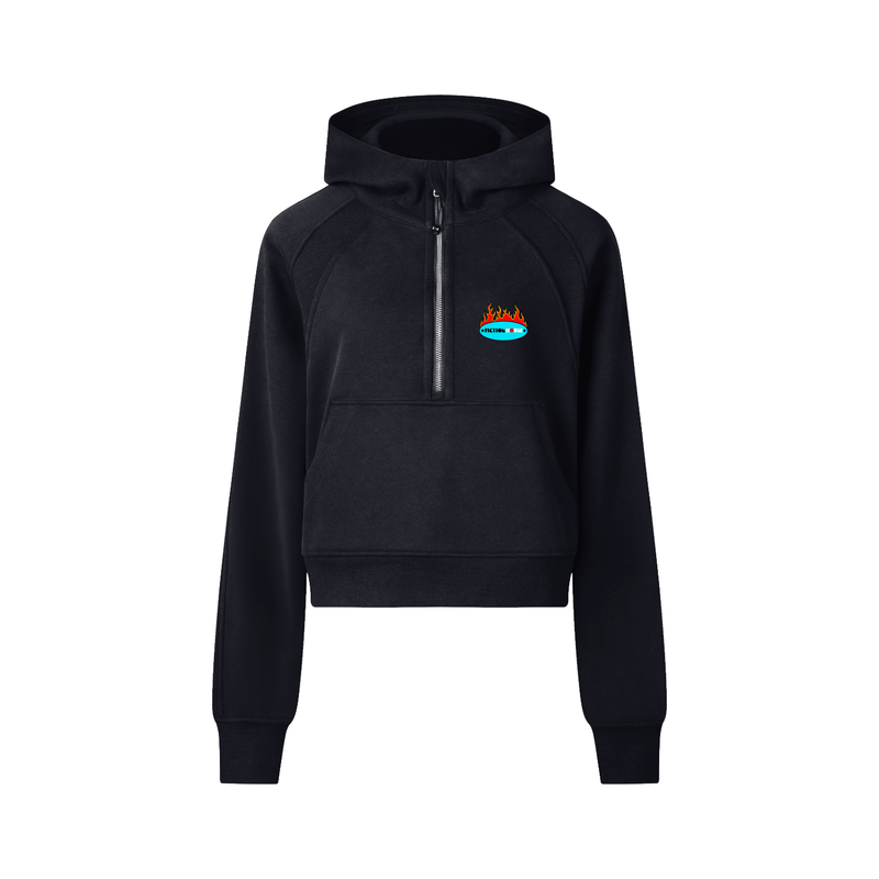 Original FictionHouse Cropped Half-Zip Hoodie