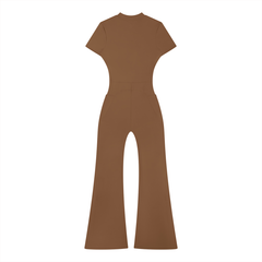 Women’s Tight Flared Leg Quarter-Zip Jumpsuit