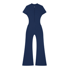 Women’s Tight Flared Leg Quarter-Zip Jumpsuit