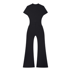 Women’s Tight Flared Leg Quarter-Zip Jumpsuit