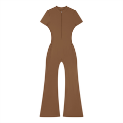 Women’s Tight Flared Leg Quarter-Zip Jumpsuit