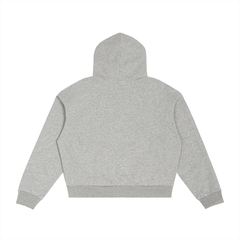 Contrast Plaid Boxy Zip Hoodie