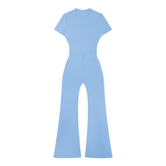 Women’s Tight Flared Leg Quarter-Zip Jumpsuit