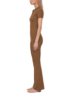 Women’s Tight Flared Leg Quarter-Zip Jumpsuit